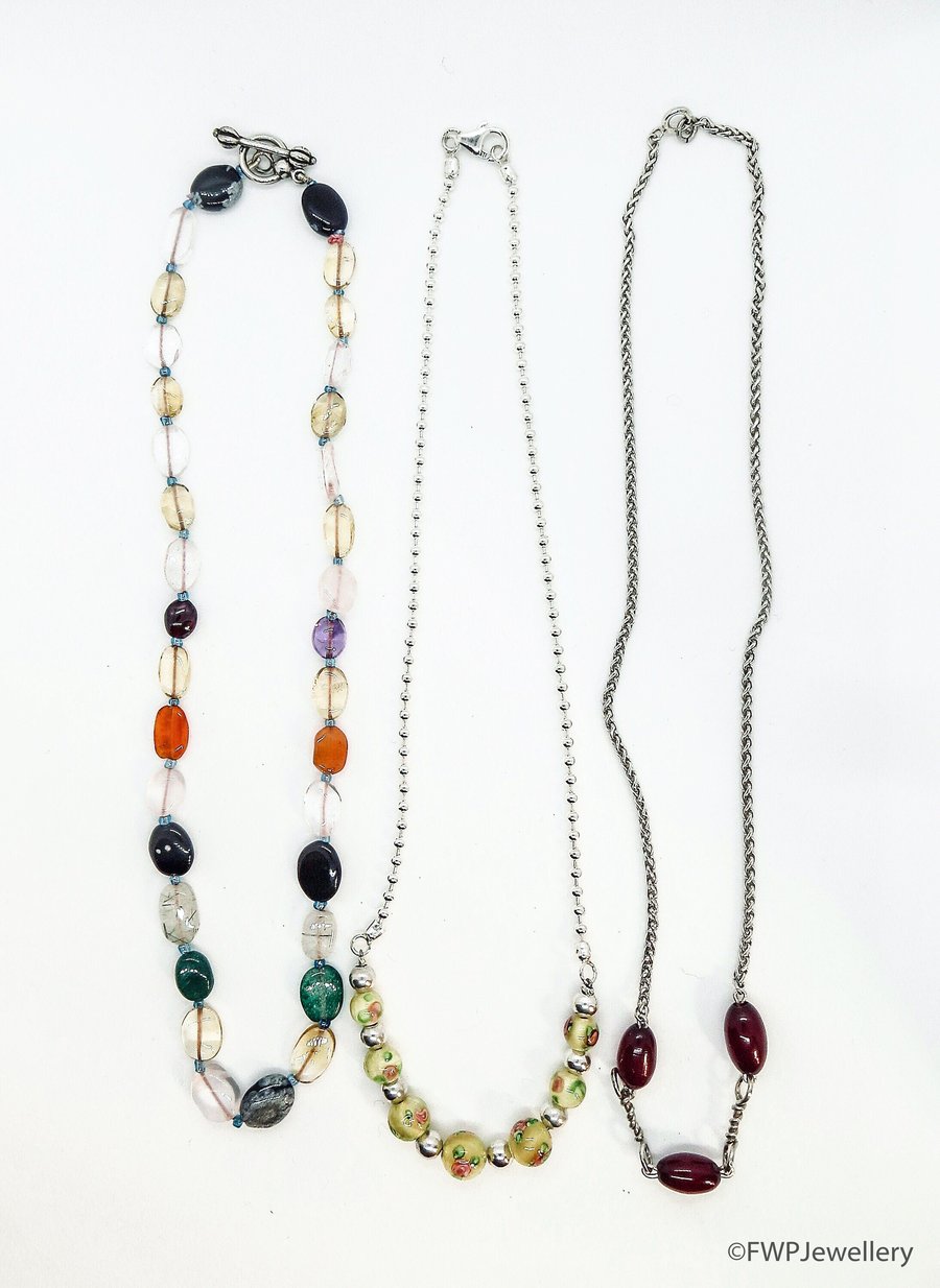 Eclectic Bead Trio Necklaces