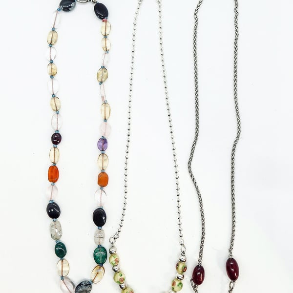 Eclectic Bead Trio Necklaces