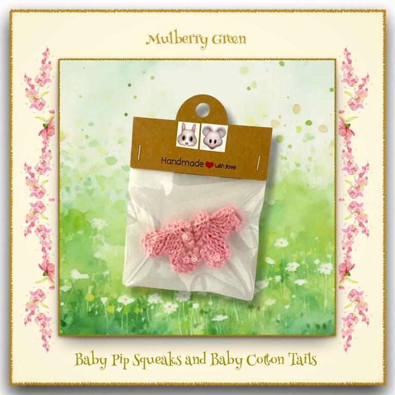 Tiny Pink Cardigan for the Baby Pip Squeaks and Baby Cotton Tails