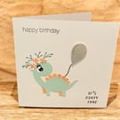 Handmade Dinosaur Birthday Card – Handstamped Sentiment
