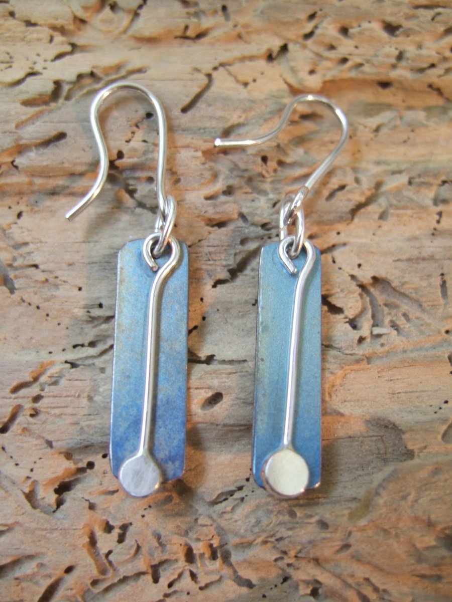 Sterling Silver and Titanium Earrings