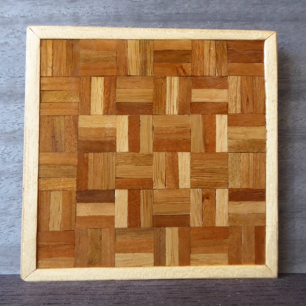 Wood veneer coaster