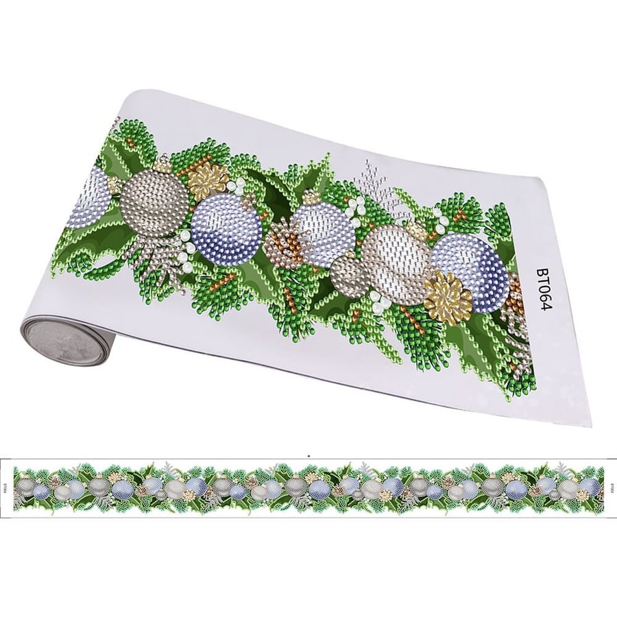 DIY Silver Baubles Christmas Window Sticker Diamond Painting Kit Embroidery Rhin