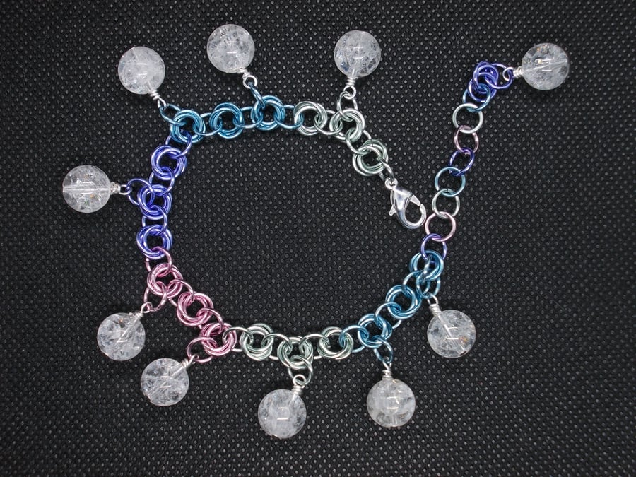 Pastel chainmaille charm bracelet