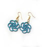 Blue wooden earrings, eco-friendly lightweight wood earrings for women - Image 4