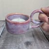 Perfectly imperfect pink ceramic tealight holder