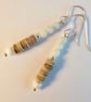 Aquamarine, Shell And Sterling Silver Earrings - Handmade In Devon - Free UK P&P - Image 10