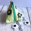 Interchangeable Flower Fabric Pyramid Purse