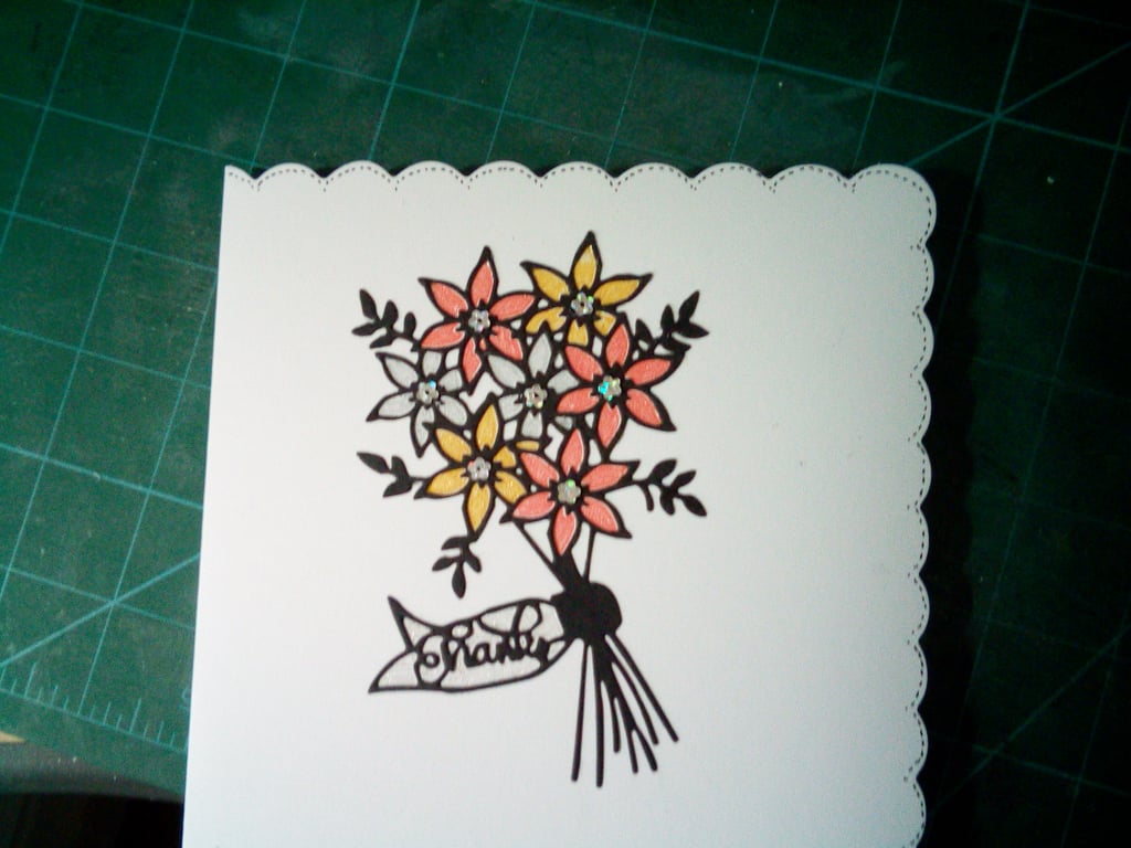 Orange bouquet thank you card