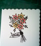 Orange bouquet thank you card - Image 1