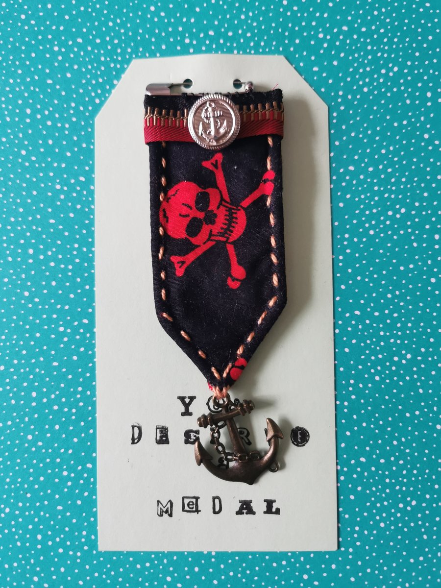 Medal, Brooch pin, You deserve a medal, Anchor, Pirate