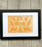 Lino Print Ginger Cats - Cat Lover Gift - Cat Wall Art - Art Deco Style - Image 8