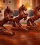 Antique Hand Carved Wooden Horse Figurines Set of 3 Vintage Rustic Home Decor - Image 8