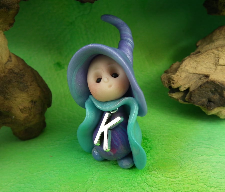 Alphabet Initial Gnome 'K' OOAK Sculpt by Ann Galvin
