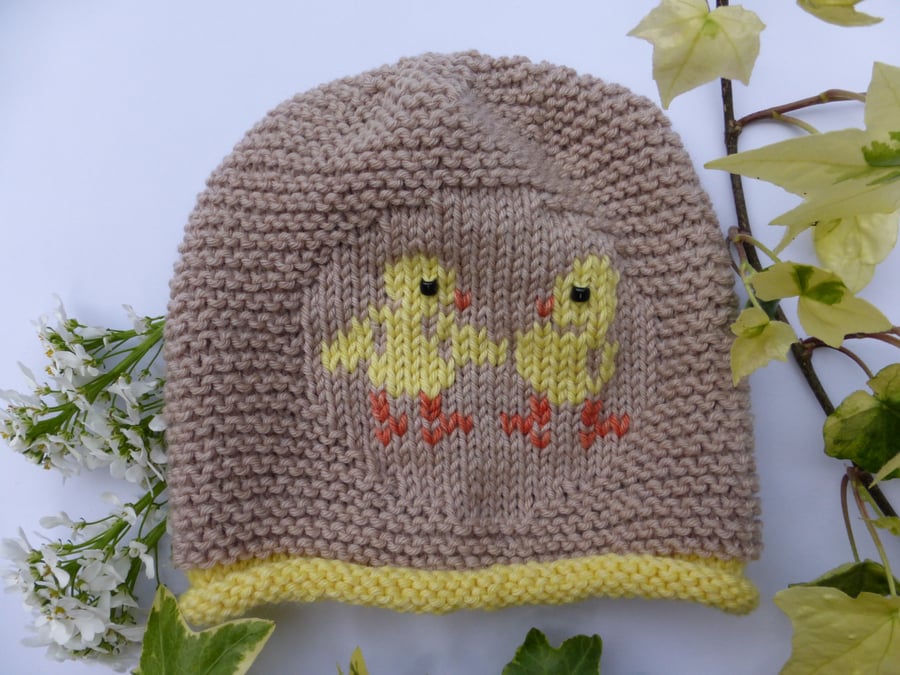 KNITTING PATTERN in pdf - Chirpy Chicks Baby Hat