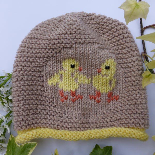 KNITTING PATTERN in pdf - Chirpy Chicks Baby Hat