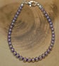 Clear Crystal and Purple seed bead bracelet - Image 4