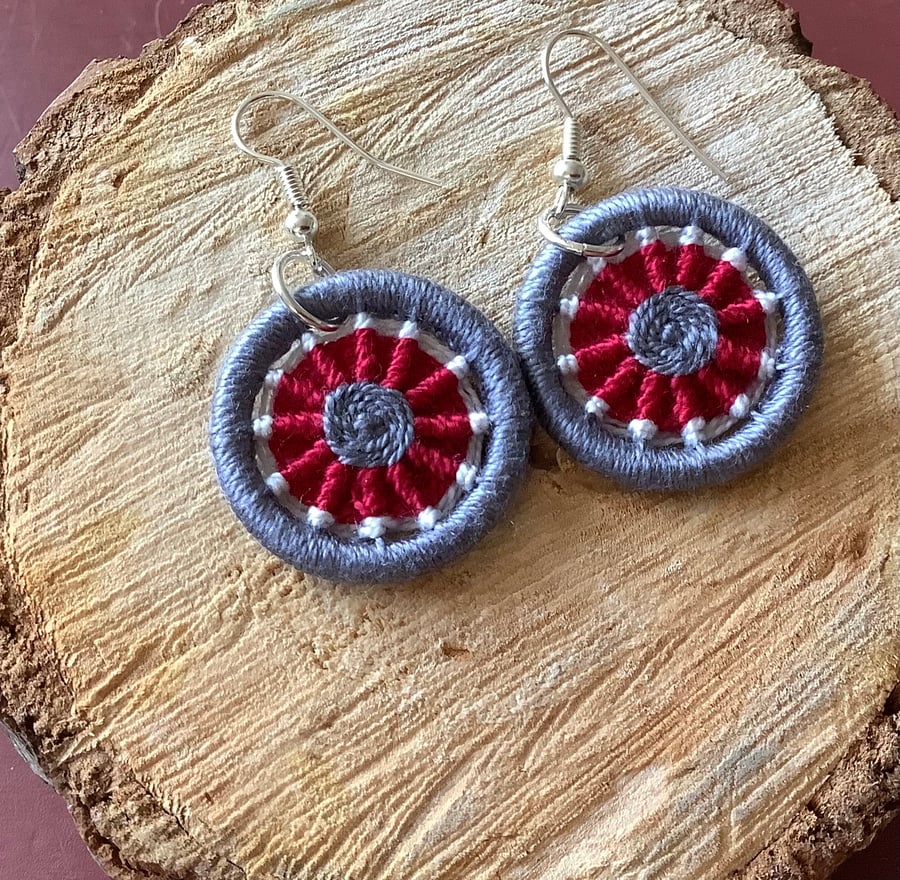 Textile Cotton Thread Earrings