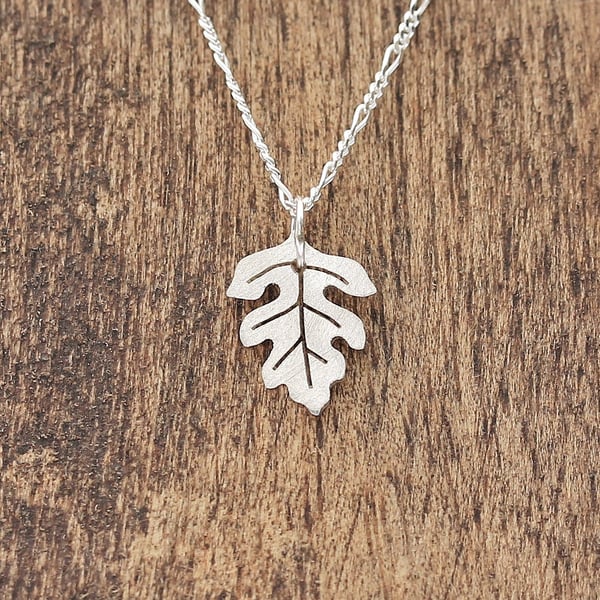 Silver Hawthorn Necklace - Tiny Leaf Necklace - Silver Leaf Necklace