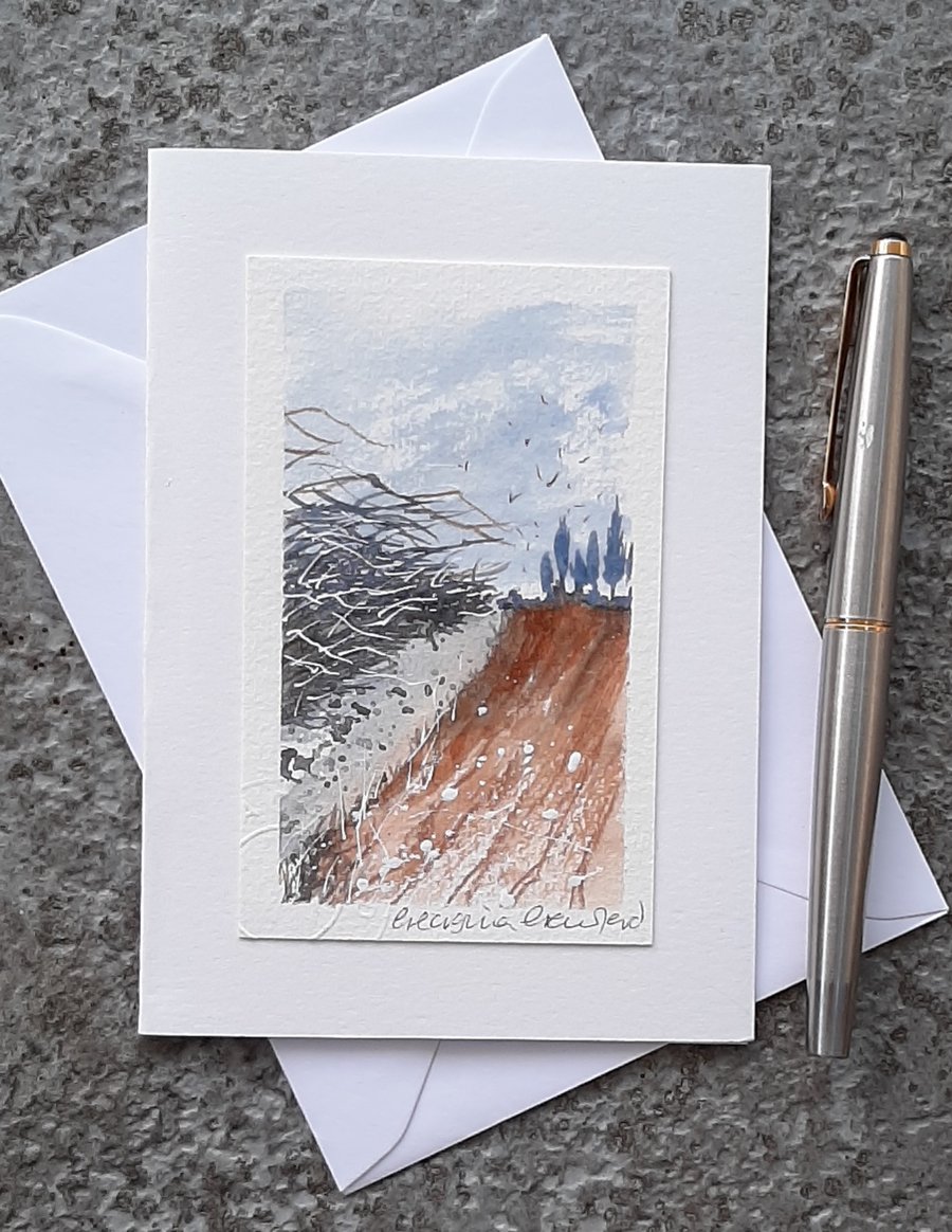 Blank Card. Handpainted Watercolour. One of a Kind