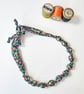 Navy, Orange, Pink, Yellow & Green Liberty Print Fabric Necklace - Image 1