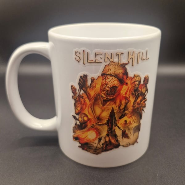 New Silent Hill Mug Pyramid Head Nurse Horror Movie Gaming Fan Art Orange