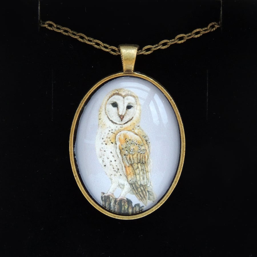 Barn Owl Pendant Necklace - Simply Bronze Style