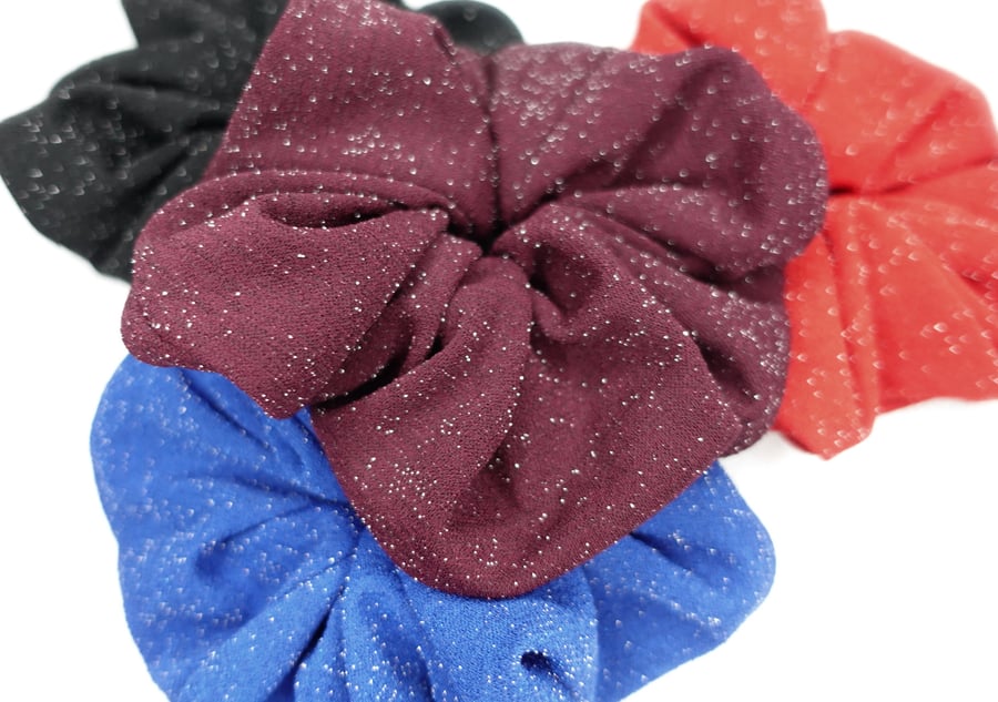 Party Scrunchies, Glitter Scrunchies, Large Sparkly Scrunchies