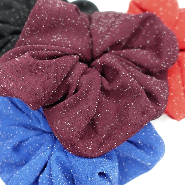 Party Scrunchies, Glitter Scrunchies, Large Sparkly Scrunchies