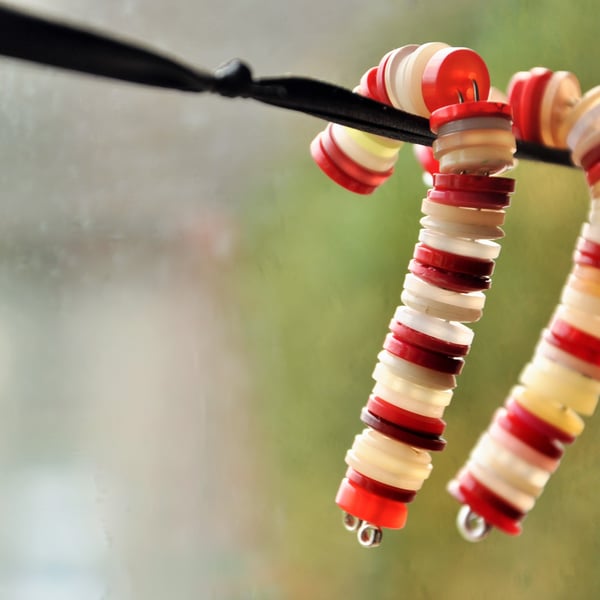 Candy cane Christmas decor, Button decoration, Stocking filler, Xmas decor