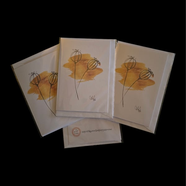 A6 blank greeting cards with original sketch images