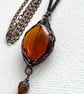 Golden Brown Herringbone Wire Wrapped Necklaces for Women. - Image 1