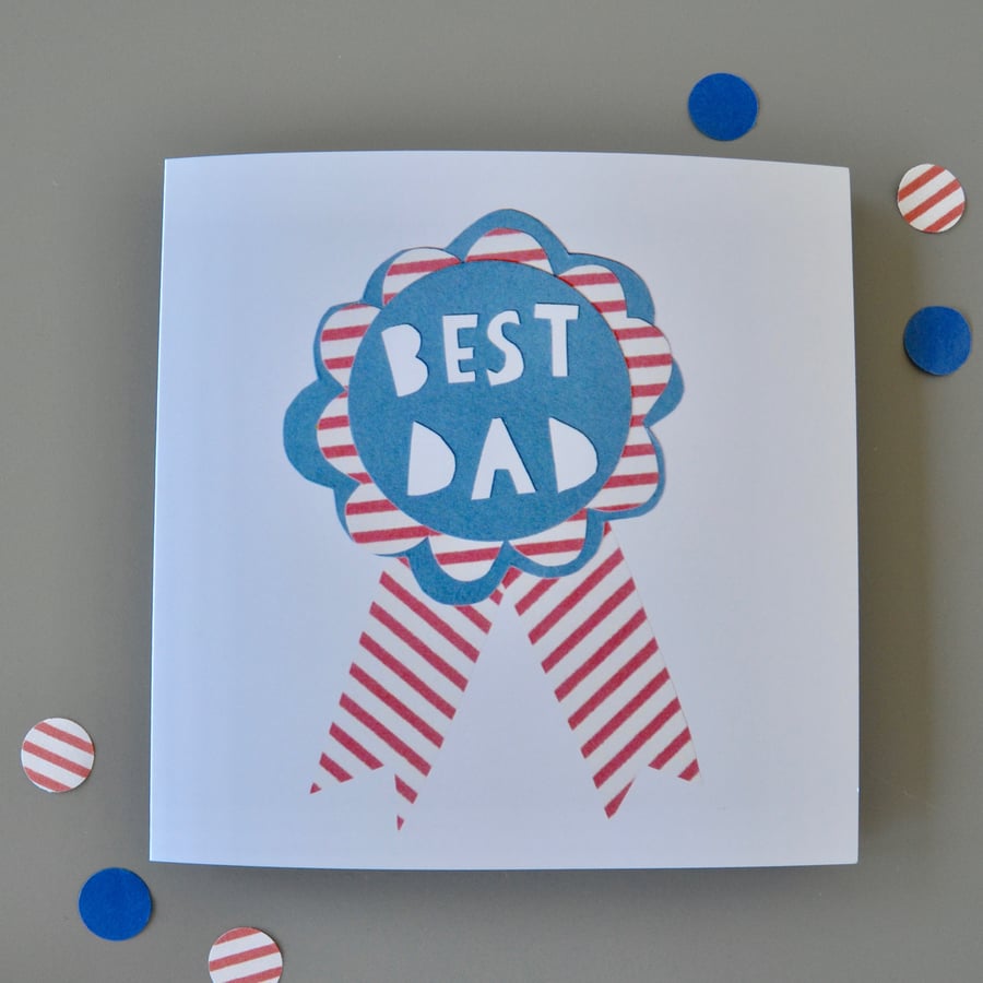 Best Dad Father's Day Rosette Card