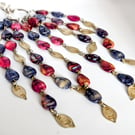 Beaded Bag Charm: Silver Tone Keyring and Lobster Clasp