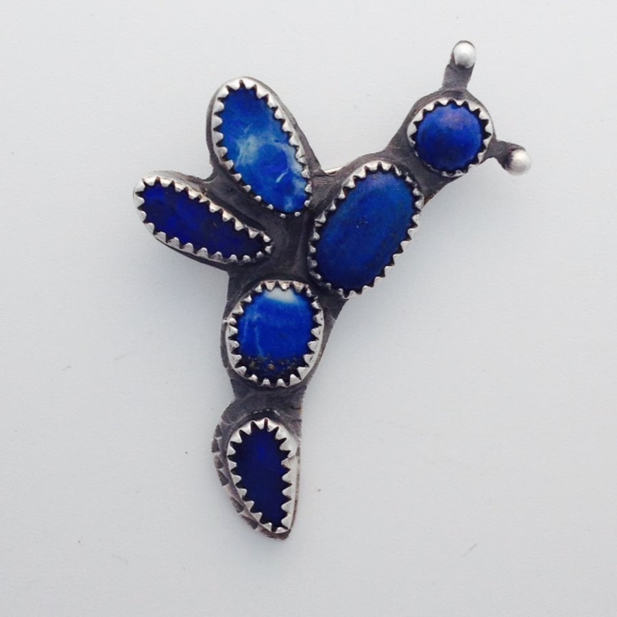 Blue happy bug brooch