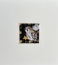 Mounted ACEO Nocturnal Whimsical Owl with Stars Watercolour Edition  - Image 2