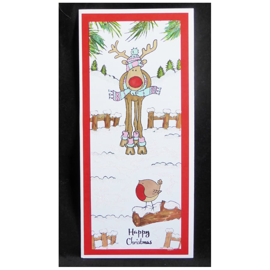 Santa's Reindeer and Robin (X554)