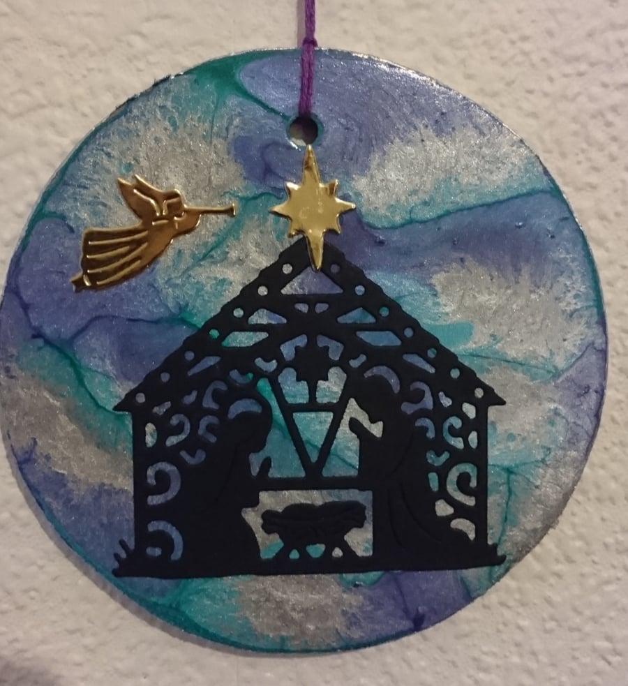 Teal and Purple - Nativity Hanger