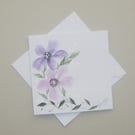 hand painted blank floral greetings card ( ref F 900 C4 )