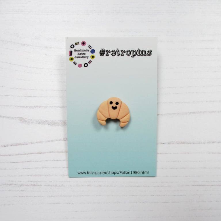 Happy Croissant mini pin