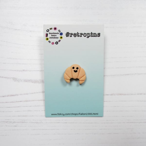 Happy Croissant mini pin