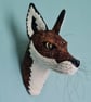 Faux fox wall mount in rust Abraham Moon wool tartan - Ruskin - Image 4