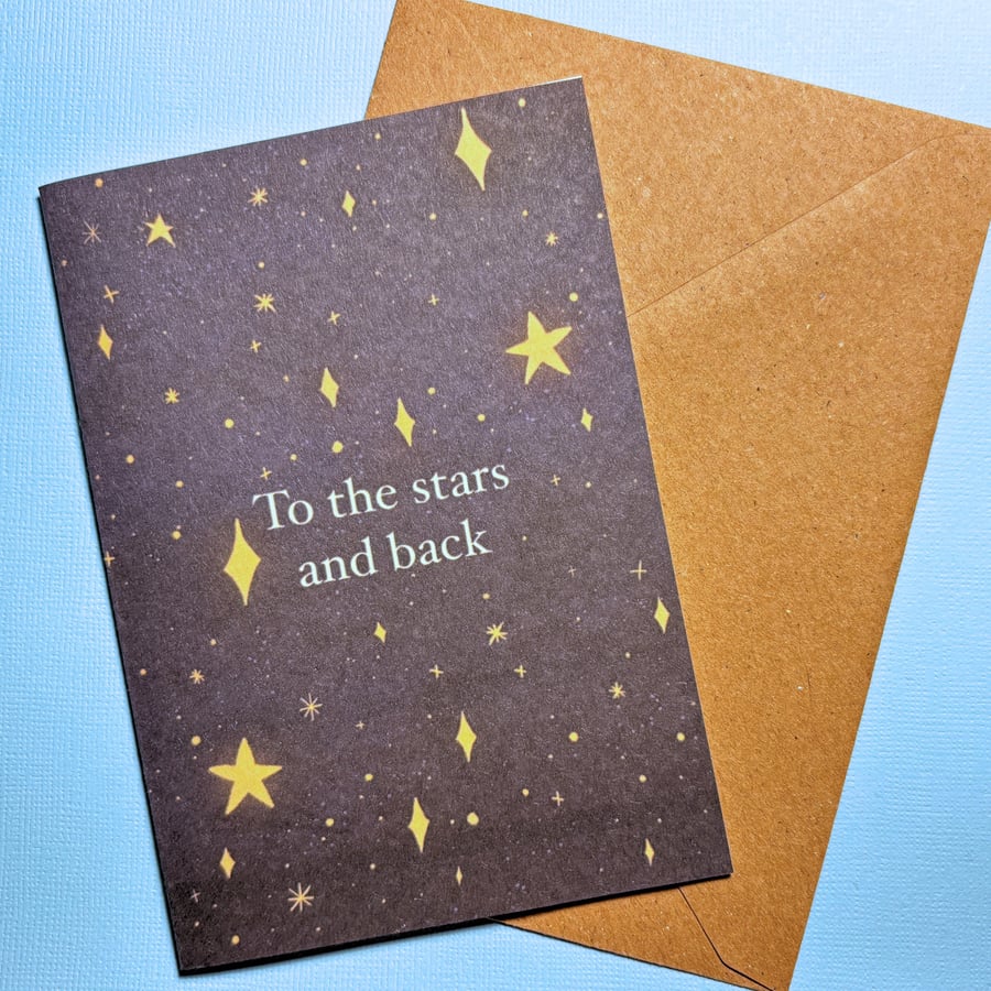 Celestial A6 Valentines day card, Starry sky greeting card, Anniversary space 