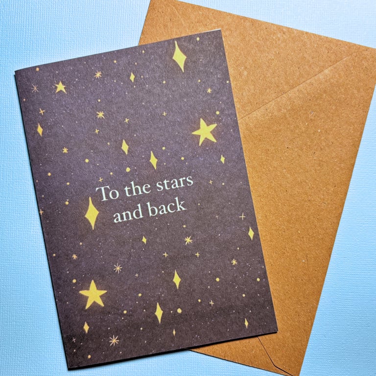 Celestial A6 Valentines day card, Starry sky greeting card, Anniversary space 