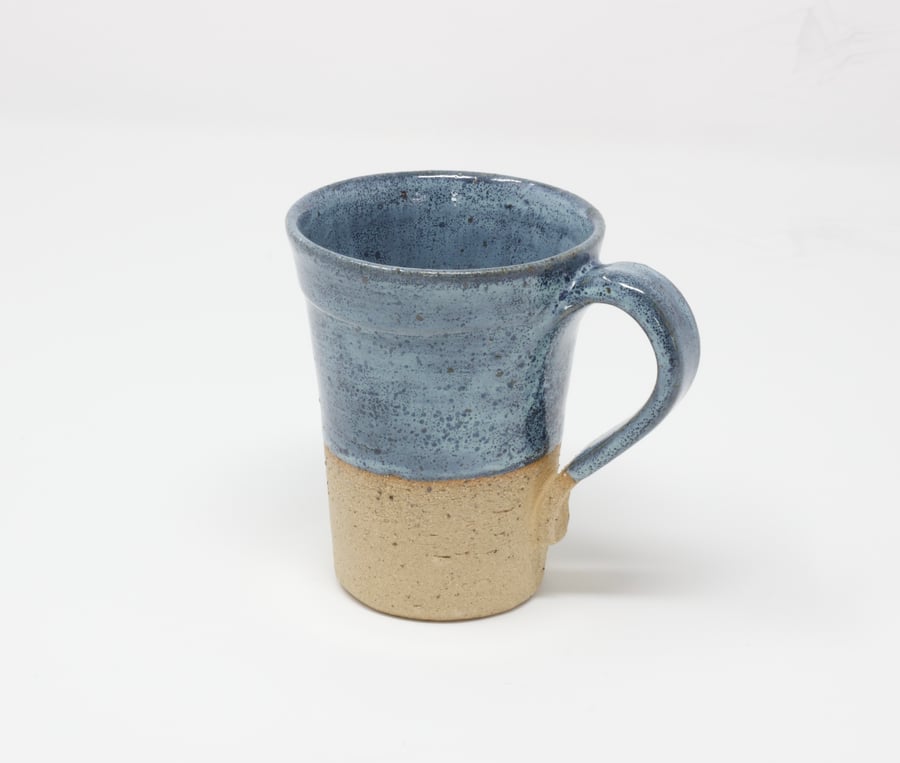Blue speckled textured clay cup