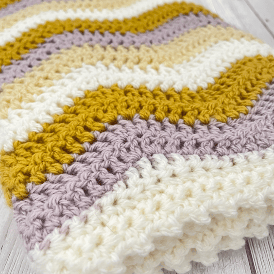 Mustard Baby Blanket - Handmade Crochet - Newborn Present - Yellow Nursery Decor