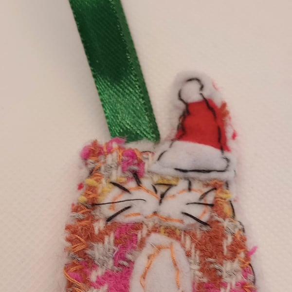 Cat Tweed Christmas tree decoration 