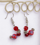 Ruby Red Half Hoop Earrings  - Image 3