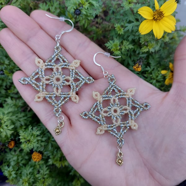 Macrame Mandala Earrings 