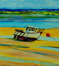 'Waiting for the Tide' Fishing Boat Oil Painting   Harbour Seascape Norfolk - Image 2